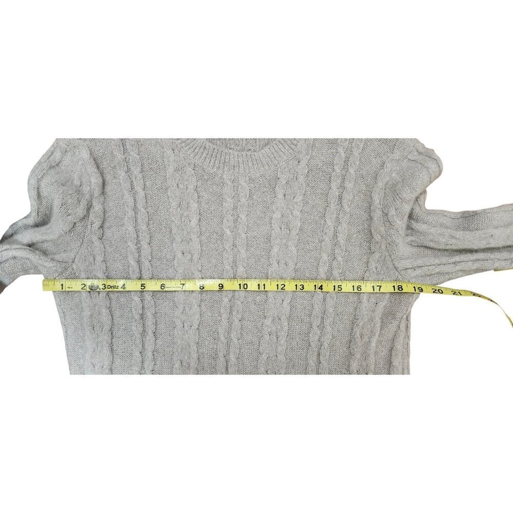 James Perse 100% Cashmere Cable Knit Sweater Women’s Size 3 Gray Luxury Pullover - Picture 8 of 12